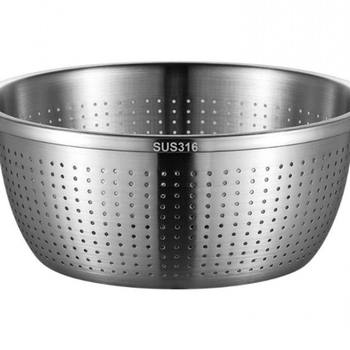 Extra thick food grade stainless steel basin washing basin drain basket leaking basin kitchen household water filter basket rice drain basket