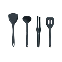 (Self-operated) kochblume silicone spatula and spoon black food grade cooking spatula set