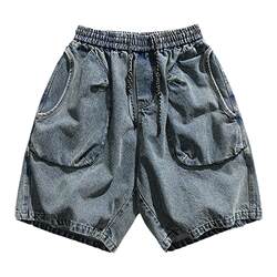 UNAPS summer heavy cleanfit denim shorts men's trendy American retro pants casual loose