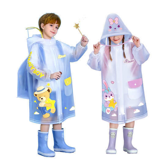 备美儿童雨衣男孩女童小学生上学专用幼儿园宝宝新款雨披带书包位