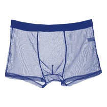 New product 240 pounds summer mesh ice silk breathable mens fully transparent boxer large size underwear comfortable and sexy shorts