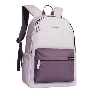 李宁双肩包2025年新款初中生高中生大学生书包女粉紫色大容量背包