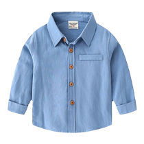 Chemise garçon manches longues coton printemps et automne enfants chemise blanche fille chemise bébé chemise mince gas manteau