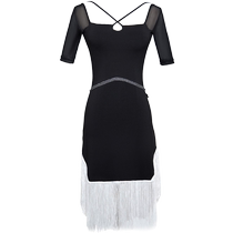 Latin dance skirt dress spring new tassel adult professional competition suit sexy backless dance practice suit for women