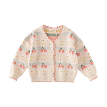 David Bella 2024 new autumn and winter girls sweater cardigan childrens sweater baby top little girl coat