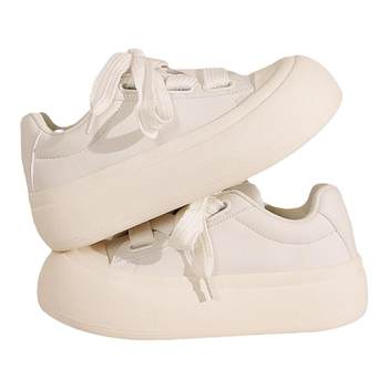 Daphne cute thick sole big toe white shoes for women