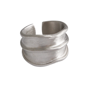 ແນະນໍາ ~ ເກົາຫຼີໃຕ້ Dongdaemun ins retro style old frosted matte 925 sterling silver wide ring Women's open ring