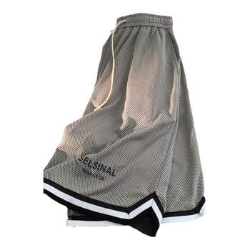 Double-layer mesh ice silk basketball shorts men's summer pants breathable thin sports fashion pants American casual