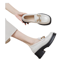 B L WALKER inner heightening loafers 2024 new spring and autumn new round head horsebit small leather shoes