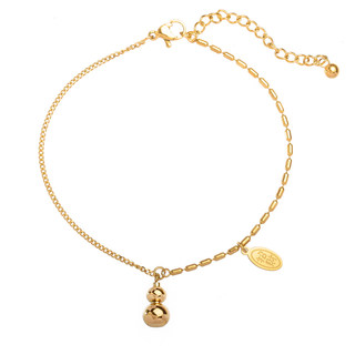 In the summer of 2023, the 18K gold-plated gourd anklet is designed for women with a high-end feeling, a niche light luxury, and a high-end design that does not fade.