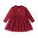 Antibacterial girls' dress baby autumn and winter new velvet tulle skirt children's princess dress New Year's performance clothing