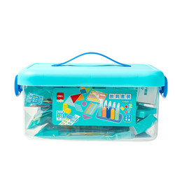 Deli First-Grade Math Teaching Aids Set: Abacus, Elementary School Students' 3D Geometric Shape Teaching Tools, Small Rods, Square Geometric Shapes, Rectangular Prism Models, Synchronized Math Supplementary Teaching Materials, Learning Tool Box