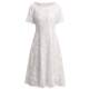 Wei Feng white mesh embroidered dress with high waist and slimming look