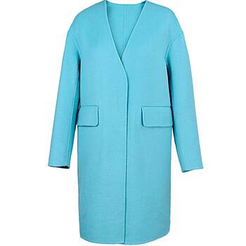 名师路(MS)冬季新品女装通勤简约V领时尚中长款双面呢女大衣