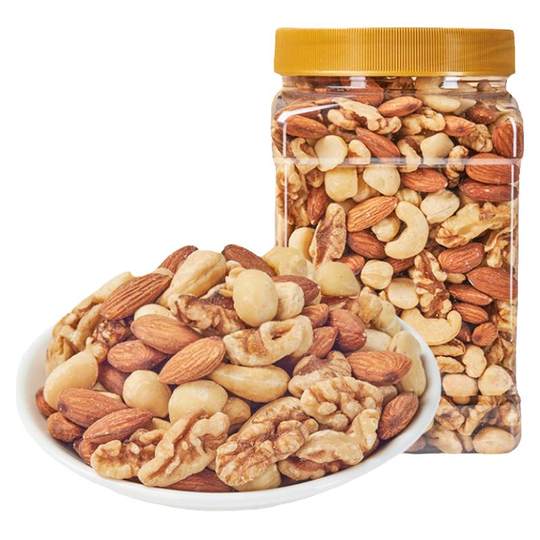果匣子每日纯坚果罐装混合坚果500g干果果仁健康代餐办公室零食