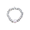 Natural freshwater pearls with alloy broken silver coiled original ring ring ring women's pearl ring jewelry