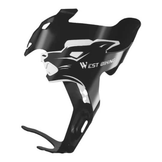 Western rider bicycle water bottle holder with wolf head shape