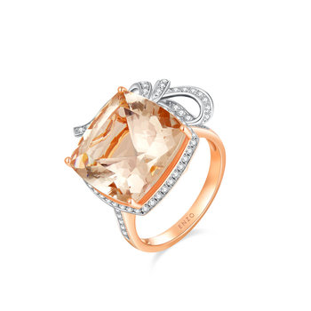 Enzo 18k gold morganite diamond ring