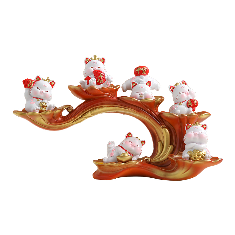 Lucky Cat Ornament Office Desktop Decoration