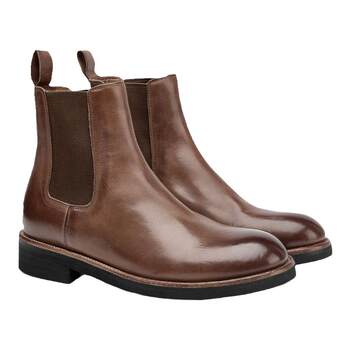 Men's washed genuine leather chelsea boots