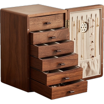 Armoire de rangement de bijoux Anti-oxydation en bois style médiéval bijoux en or haut de gamme coffre-fort réfrigérateur boîte de rangement de bijoux à main