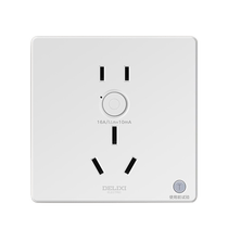 Delixi switch socket panel 86 type household five-hole 16A 10A air conditioner leakage protection with switch 224