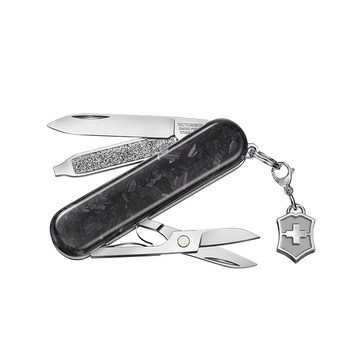 Victorinox Swiss Army Knife Model Brilliant Series Carbon Fiber 58mm Multifunctional Folding Utility Knife ຂອງແທ້ Sergeant's Knife