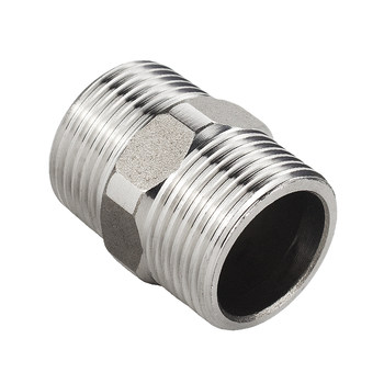 304 ສະແຕນເລດ hexagonal wire double-ended outer connector ໂດຍກົງກັບທໍ່ນ້ໍາ short-circuit ພາຍໃນ 4 ນາທີ 6 ນາທີ 1 ນິ້ວ