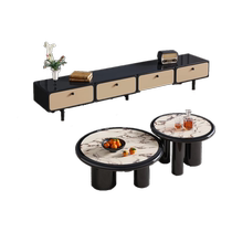 Pashaman TV cabinet coffee table combination modern small apartment living room designer creative retro style storage floor cabinet