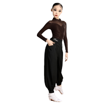 Red Dance Charm Autumn and Winter New Latin Dance Pants Black Professional Girls High-Level Dance Wear Practice Wear Pants Set