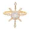 YI COLLECTION 18K rainbow moonstone diamond starburst ring