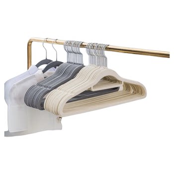 100 packs of thick, non-slip, markless flocking hangers