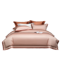 Mercury Home Textiles 100S double-ply long-staple cotton four-piece set pure cotton satin set high-end bed sheet and quilt cover 24 years new product