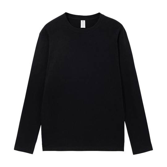 100% pure cotton combed cotton solid color long-sleeved base shirt