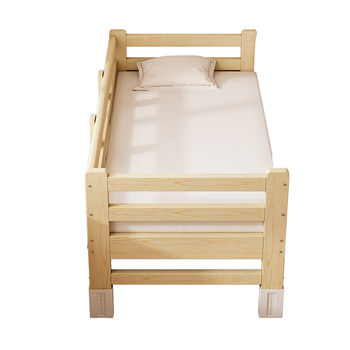 Children's spliced bed crib widened bedside adults can sleep solid wood single bed baby bed spliced large bed artifact