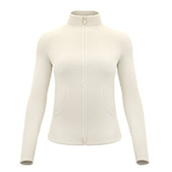 Autumn and winter slim fit warm velvet jacket women's stand-up collar double zipper yoga top sports jacket fitness wear