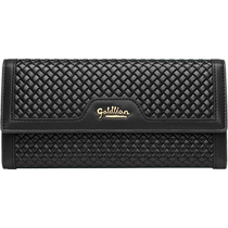 Goldlion 2024 New Genuine Leather Woven Light Luxury Design Womens Long Wallet Large Capacity Card Holder Coin Purse Trendy