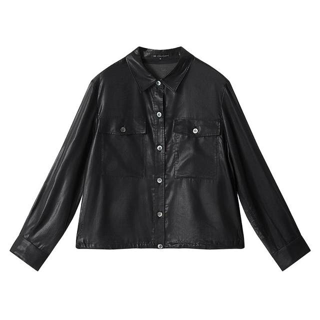 Loose square neck long sleeve thin casual jacket same style as store