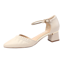 Spring and summer new teachers new leather Latin womens adult mid-heeled dance shoes for square dancers for socializing