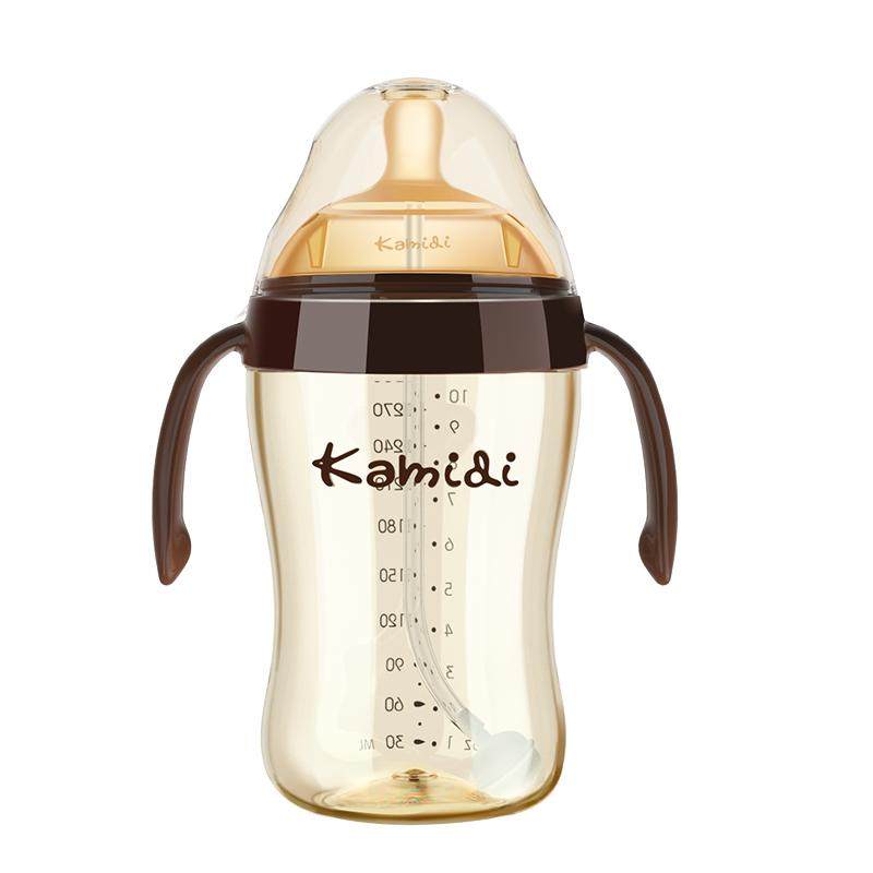 卡蜜迪断奶奶瓶6个月一岁以上宝宝婴儿重力球ppsu仿母乳吸管奶瓶