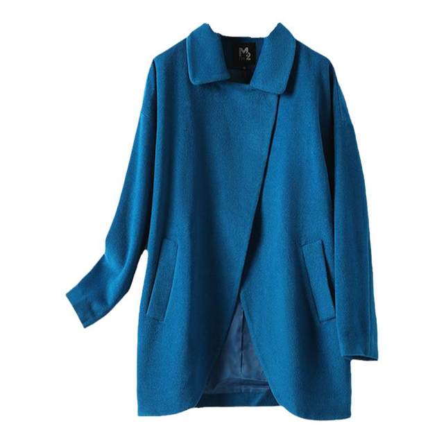 Autumn and winter ladies' temperament loose large size wool jacket
