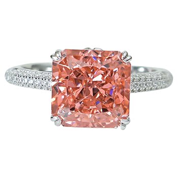 Mihmily european designer natural ice morganite princess diamond ring for women with adjustable opening
