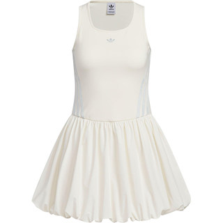 Adidas/阿迪达斯正品2025女士简约针织休闲U领连衣裙KE5075