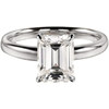 High Carbon Diamond Emerald S925 Silver Rectangular Ring