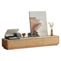 Original prototype solid wooden slab TV cabinet minimal oak landing TV cabinet living room K7082