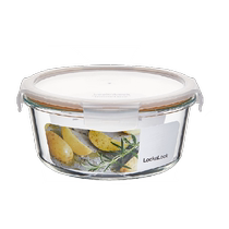 LOCK&LOCK high temperature resistant glass crisper large capacity round microwave lunch box student sealed bowl instant noodle bowl