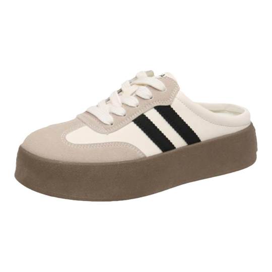 透气厚底包头半拖鞋女款外穿2025夏季新款一脚蹬夏天办公室凉拖鞋