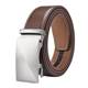 男士皮带商务休闲简约百搭光面腰带咖棕真皮牛皮自动青中年裤腰带