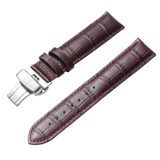 天梭手表带男女真皮力洛克1853原装T41表链代用俊雅卡森库图表带