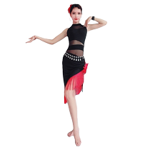Baiya Qianhui Belly Dance Practice Clothes 2024 New Intercolor Tassel Skirt Performance Costume Dress for Beginners